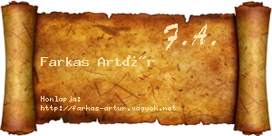 Farkas Artúr névjegykártya