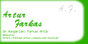artur farkas business card
