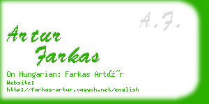 artur farkas business card